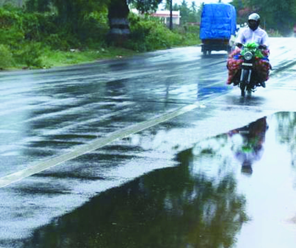  rain water on road