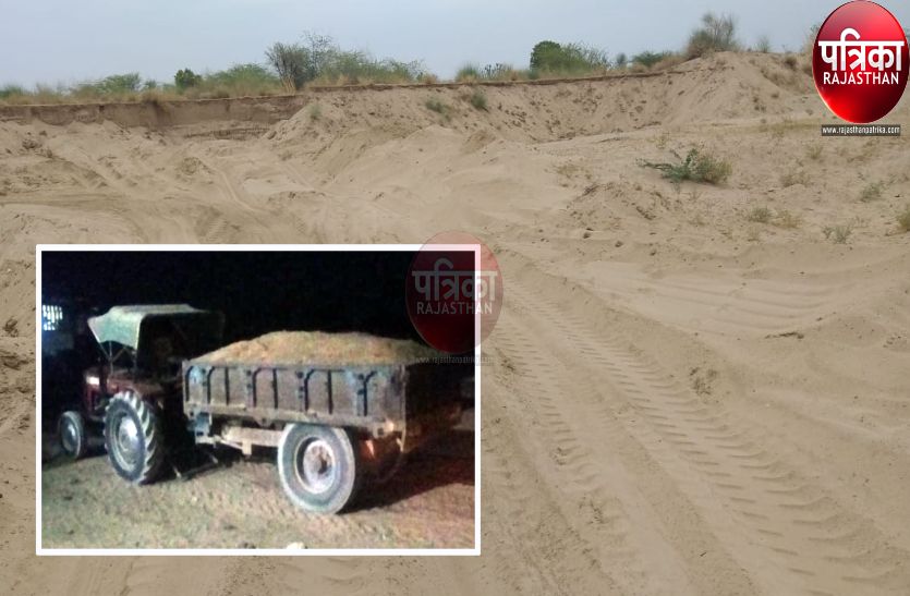 Illegal gravel mining in river Kushalpura village of Pali district