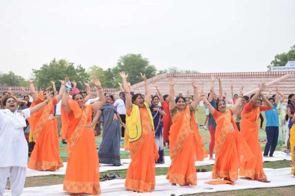 The graphical tableau of the Yoga Day celebrations