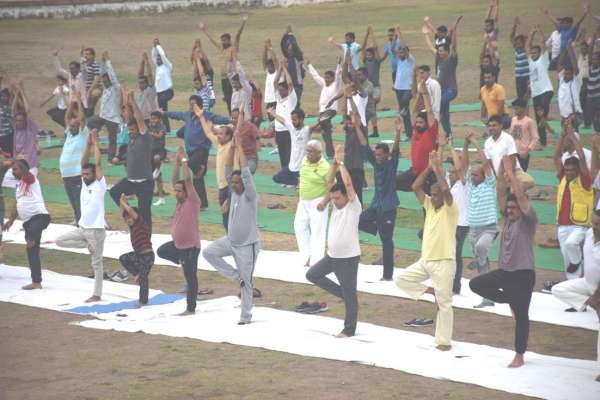 The graphical tableau of the Yoga Day celebrations