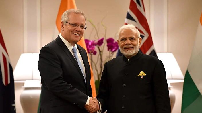 Scott Morrison with Narendra Modi