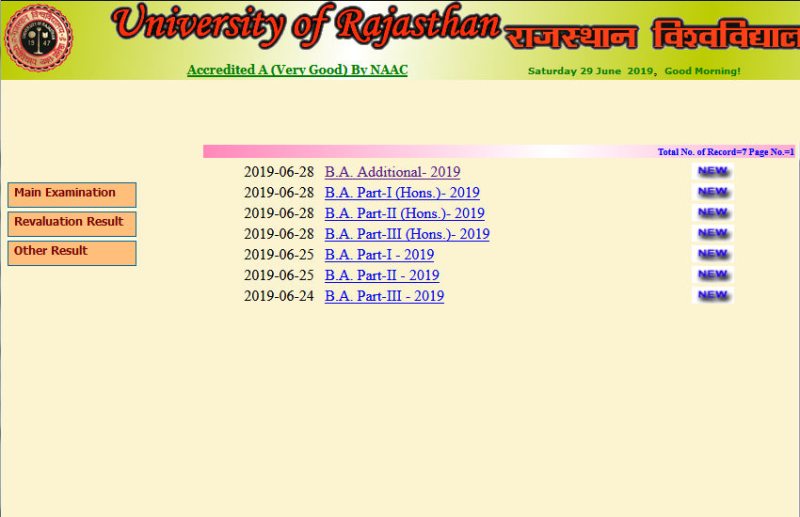 rajasthan university, University of Rajasthan, rajasthan university result, uniraj result, uniraj result BA Result 2019,