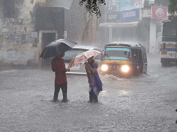 The first rainy monsoon showers