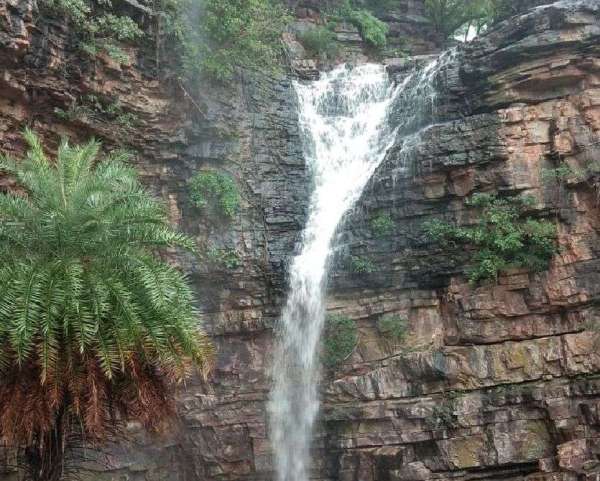 Water in rivers and waterfalls with heavy rain
