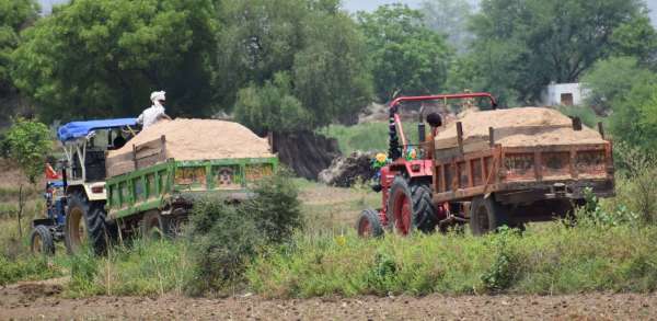 View of the illegal gravel transport from Dhadle