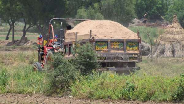 View of the illegal gravel transport from Dhadle