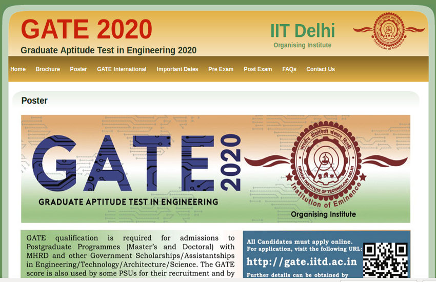 GATE 2020 Exam Date