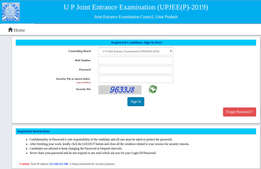 JEECUP Counselling Result 2019