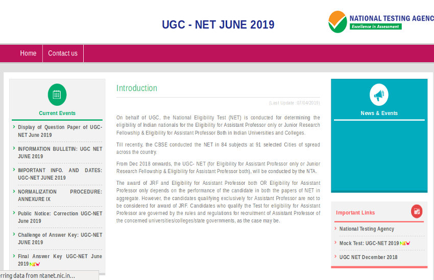UGC NTA NET June 2019 Result