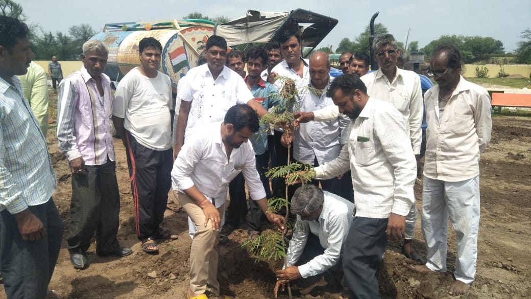 Plants planted in Mokshadham before funeral in bhilwara