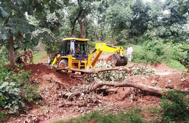 Diverting drain, encroachment on empty ground