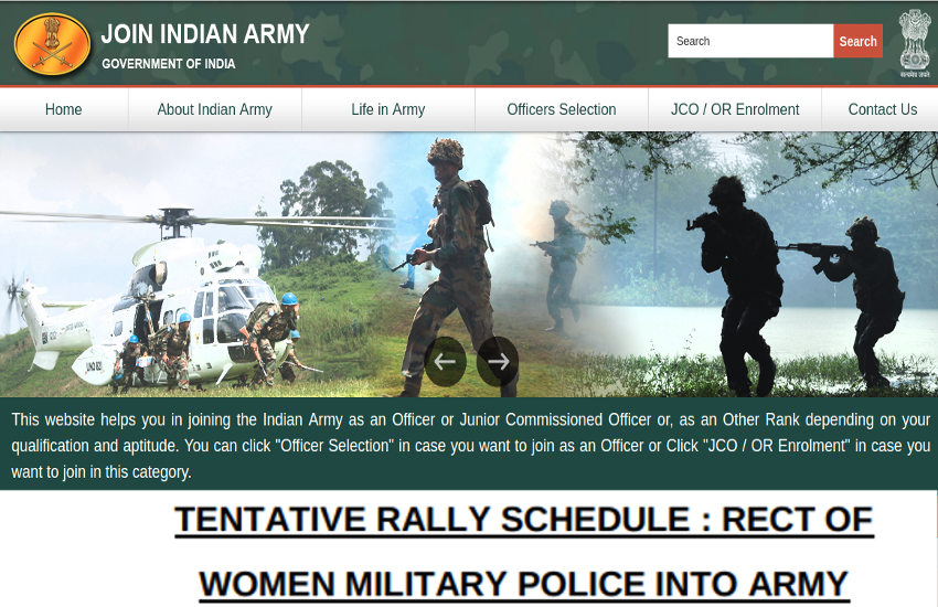 Indian Army Women Military Police Admit Card 2019