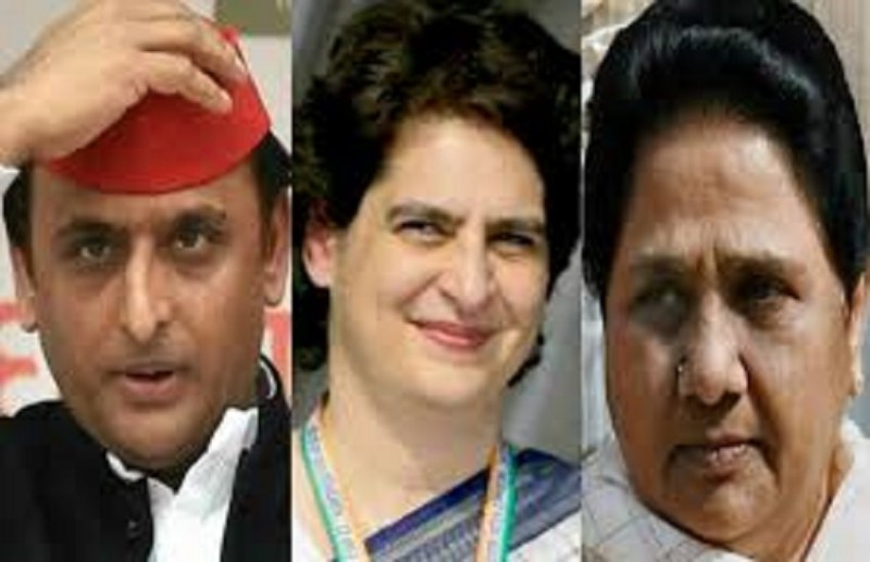 Akhilesh yadav, Priyanka Gandhi and Mayawati