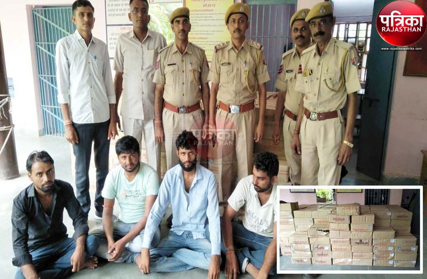 पाली से गुजरात जा रही अवैध शराब की खेप, भीनमाल पुलिस ने दबोचा, दो वाहनों के साथ चार तस्कर गिरफ्तार