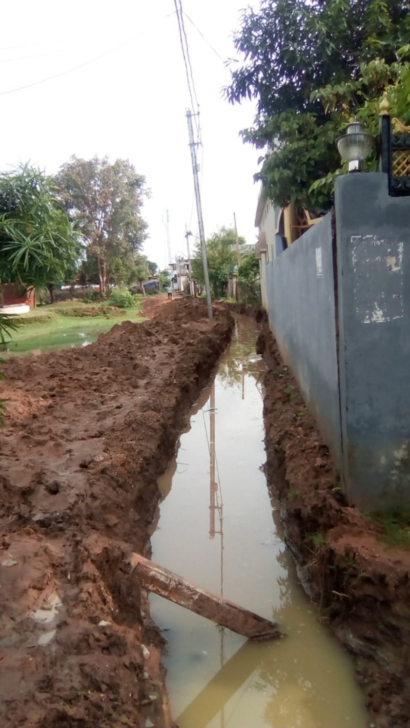 Problem making pit was dug to drain construction