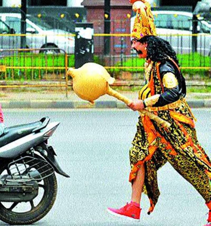 when yamraj took over the command of the traffic wearing the helmet