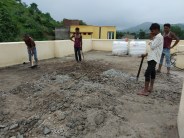 Broke the construction of poor material in the school building