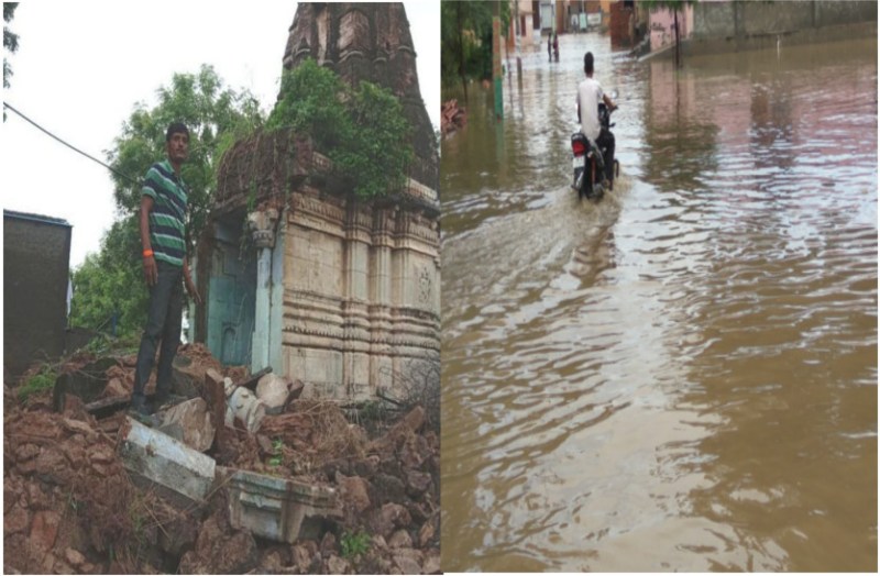 heavy rain in rajasthan : heavy rain forecast: Temple collapse by rain