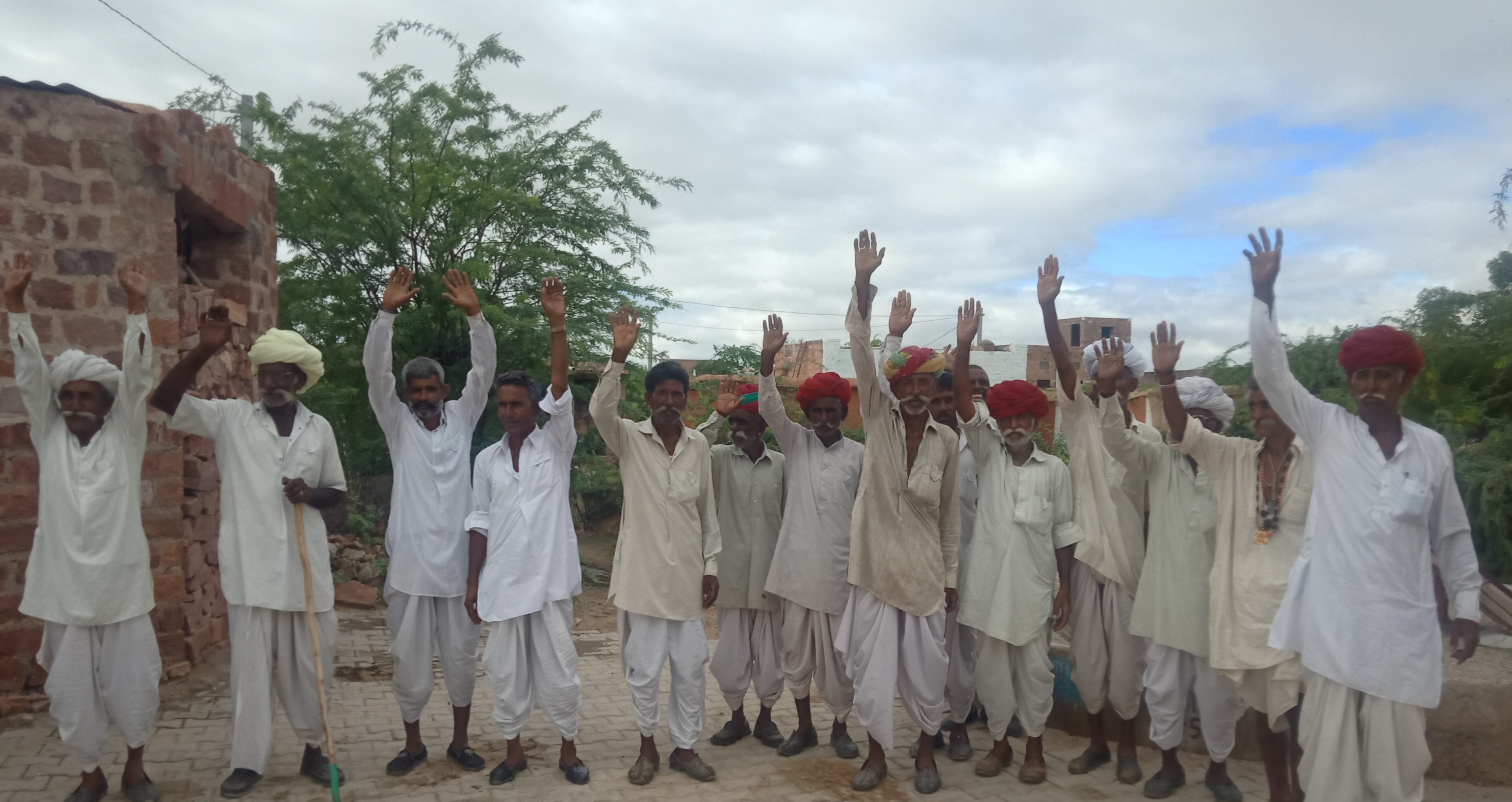 Angry villagers shouted protest