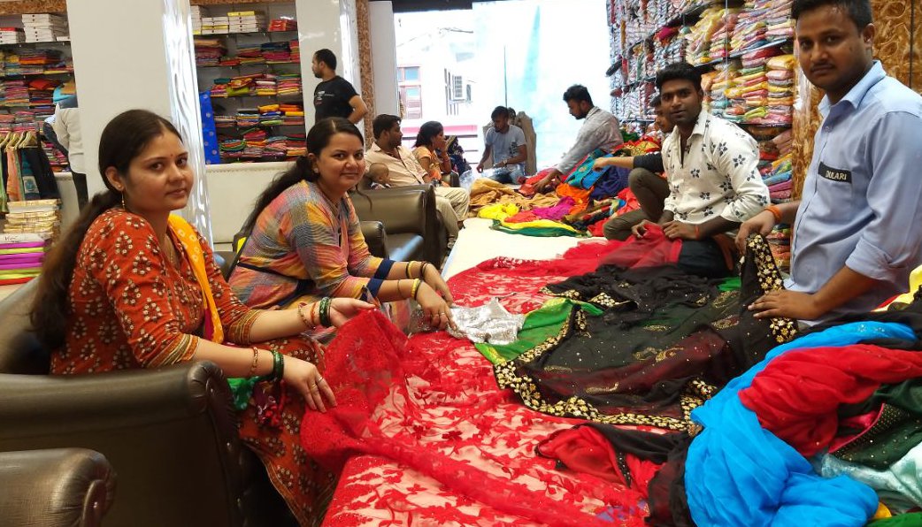 Crowd of customers in market before rakshabandhan festival