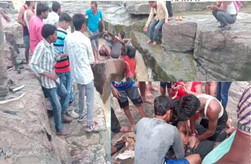 teenager flown in waterfall during making video on tik-tok