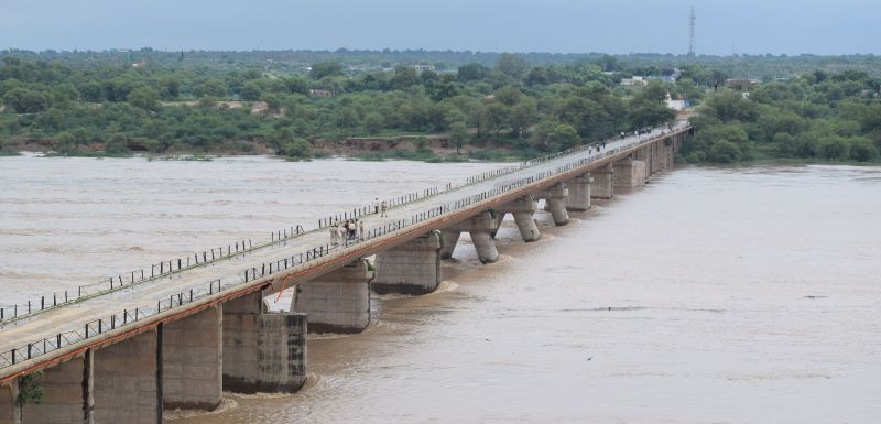Chambal, 23 years old, touches old bridge, reaches six meters above da