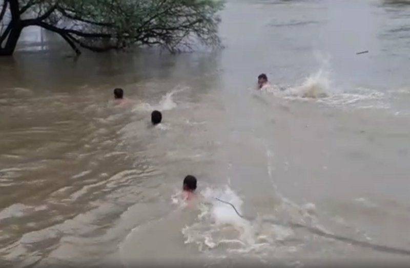 Heavy rain flood situation