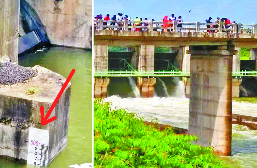 Increased water in pond and dam Illegal Encroachment exposed