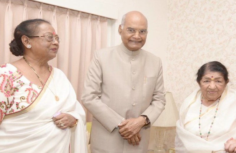 lata mangeshkar meet president ramnath kovind twitter