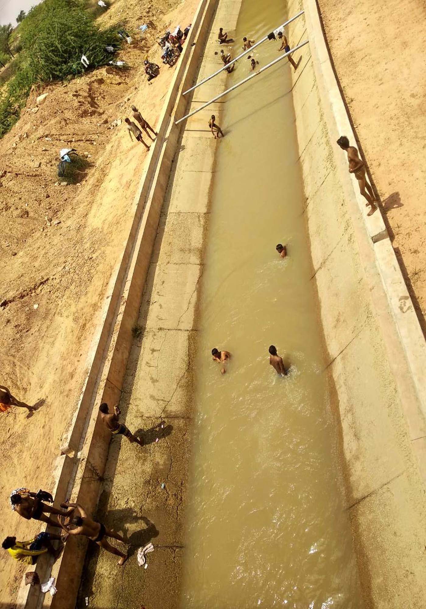 Plunge into the canal