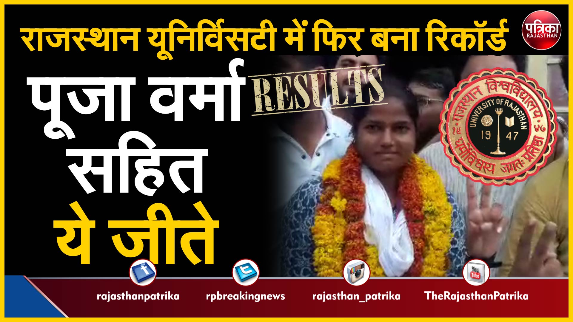 Rajasthan University Student Union Election 2019 : New Record Break