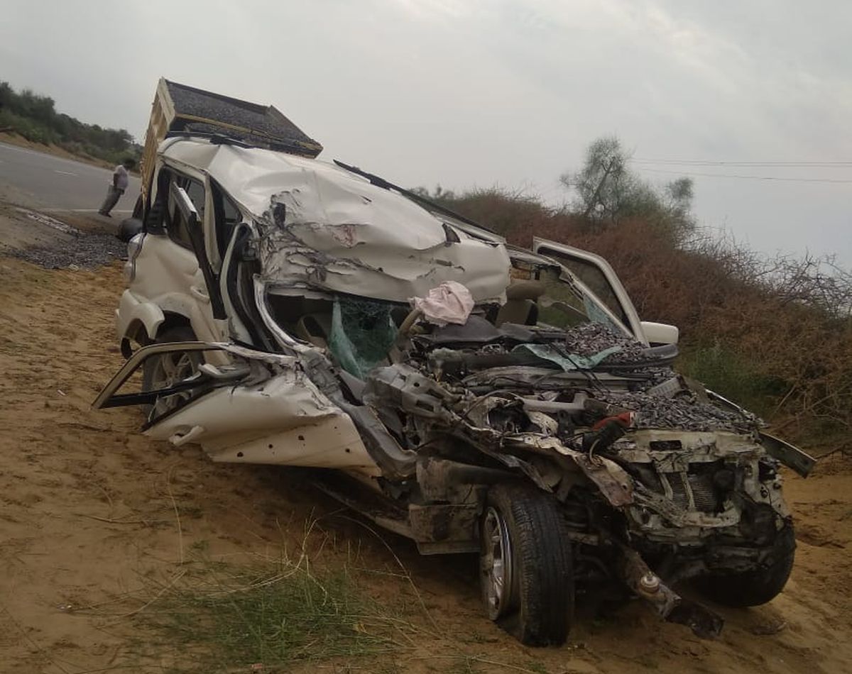Bikaner news : Car collided with dumper, one killed