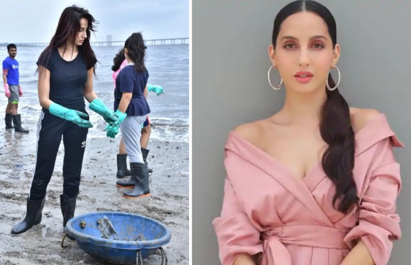 क्लीनिंग कैंपेन में Ex-बॉयफ्रेंड को देख भाग निकलीं नोरा फतेही, बीच की कर रही थीं सफाई