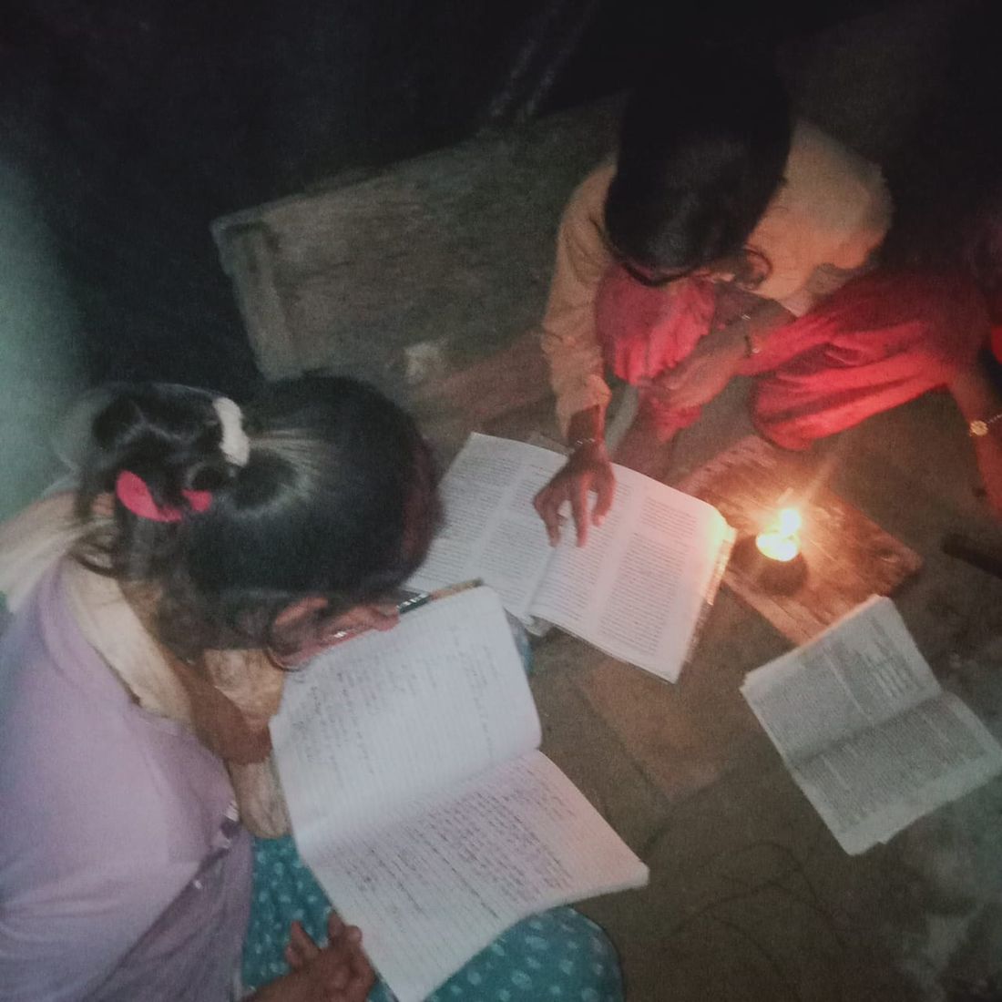 kuchaman. Daughters reading in chimney flame, 80 percent marks in board exam