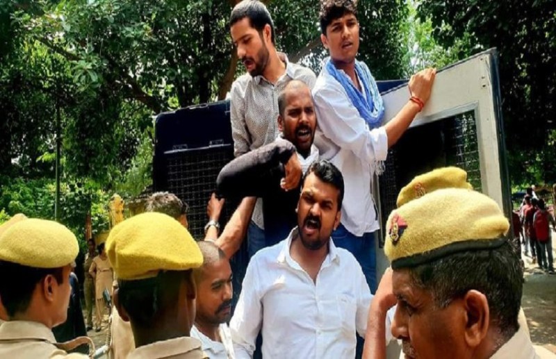 allahabad university student leader arrested before convocation