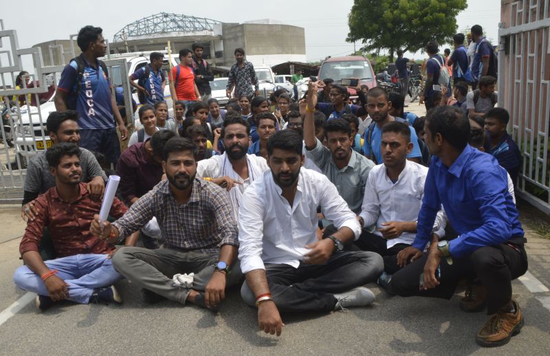students agitation in ajmer