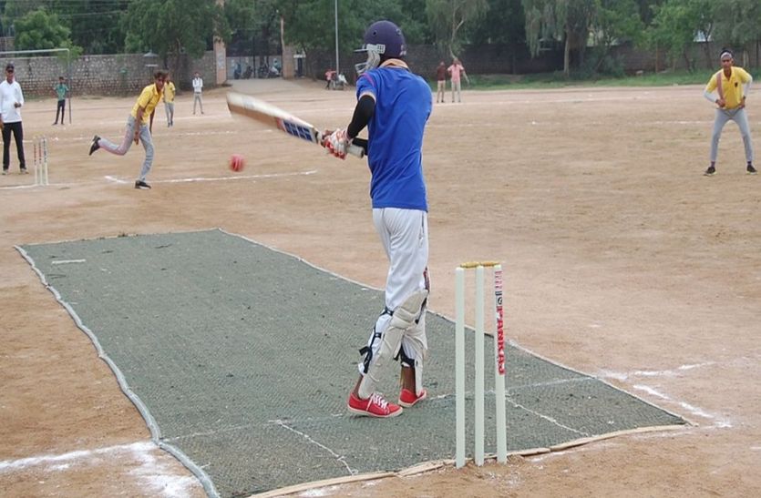 Playing cricket in Jalore Stadium ground