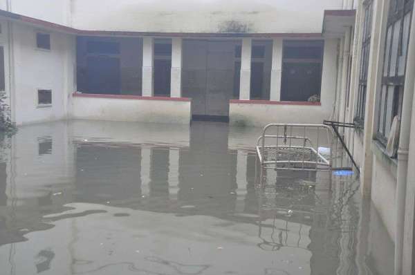 Hospital filled with rain water