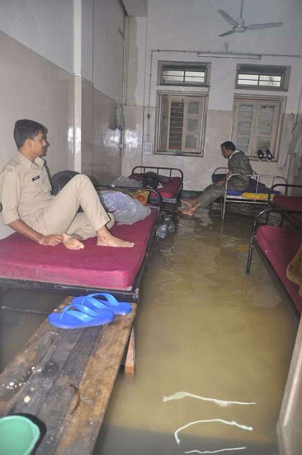 Hospital filled with rain water