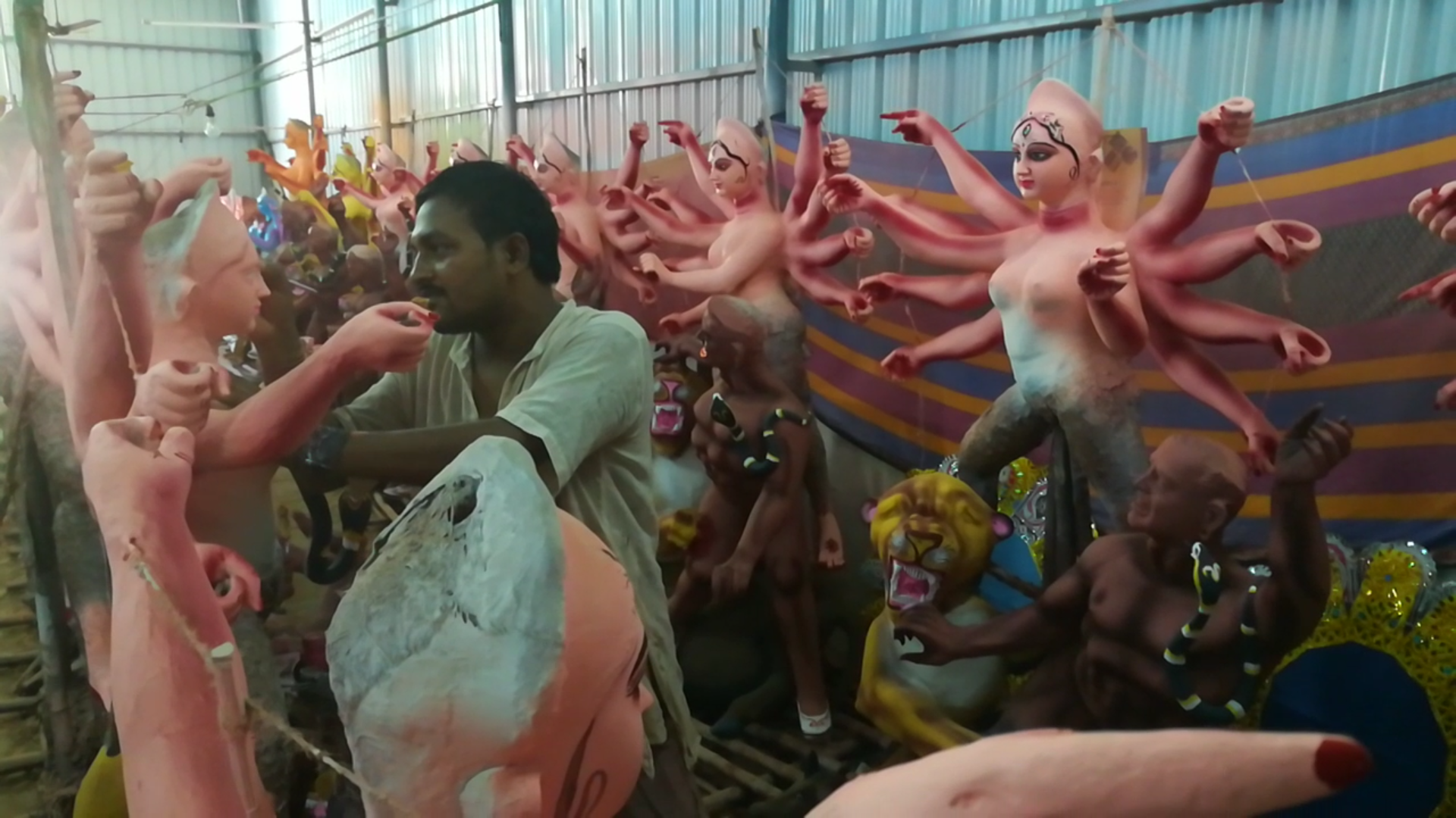 Durga Idol making in chennai: Navratra Chennai, Durga pooja, Bengali