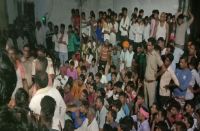 Outside the temple of villagers Chaupal, four arrested on suspicion of