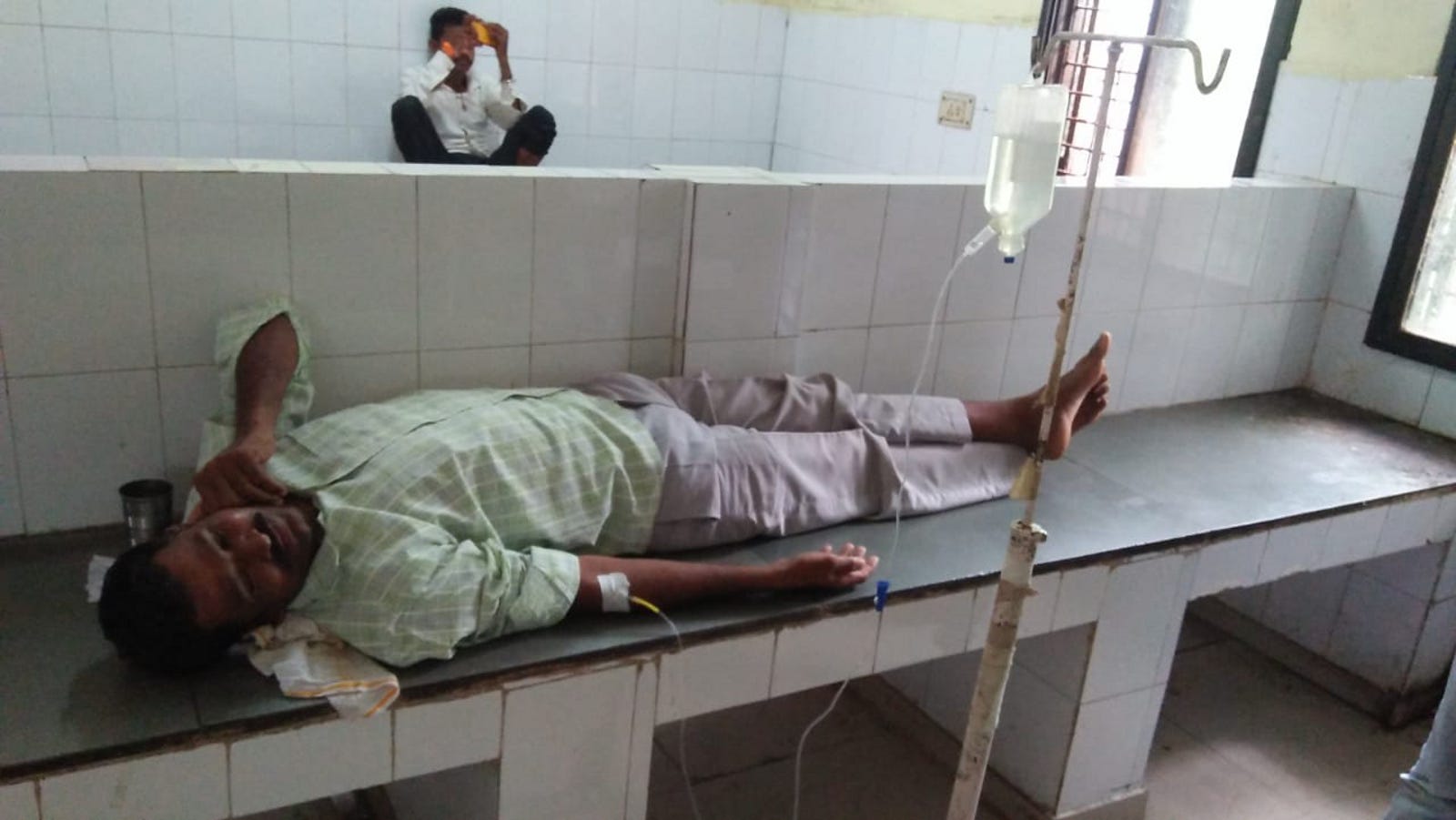 The patients were lying on the ground in the hospital, MP left after d