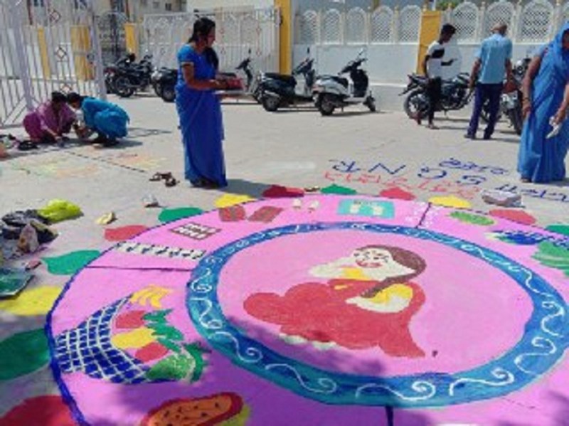 जिला स्तरीय पोषण मेले में रंगोली में श्रीगंगानगर अव्वल