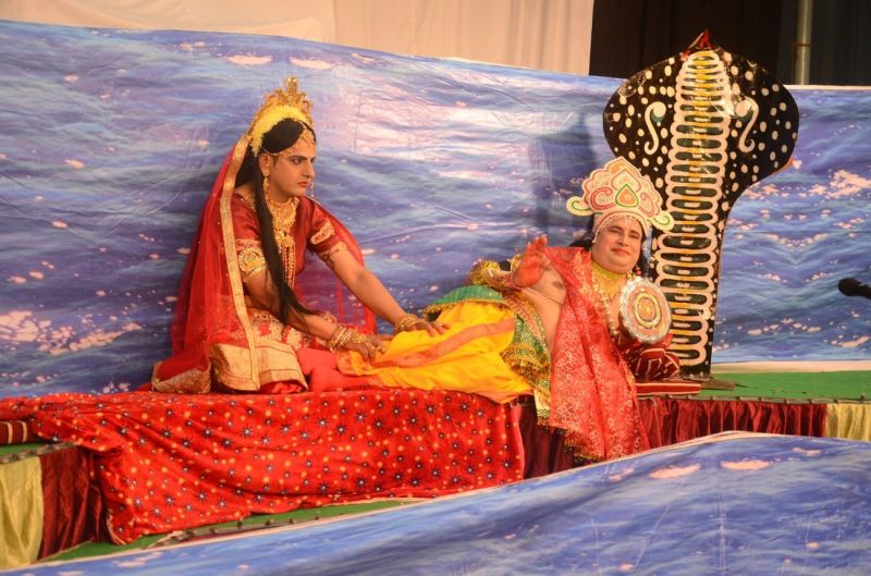 रामलीला के दूसरे दिन रावण-वेदवती संवाद का मंचन