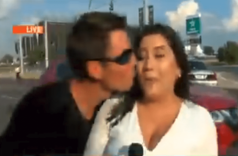 Woman Reporter Kissed Video Viral