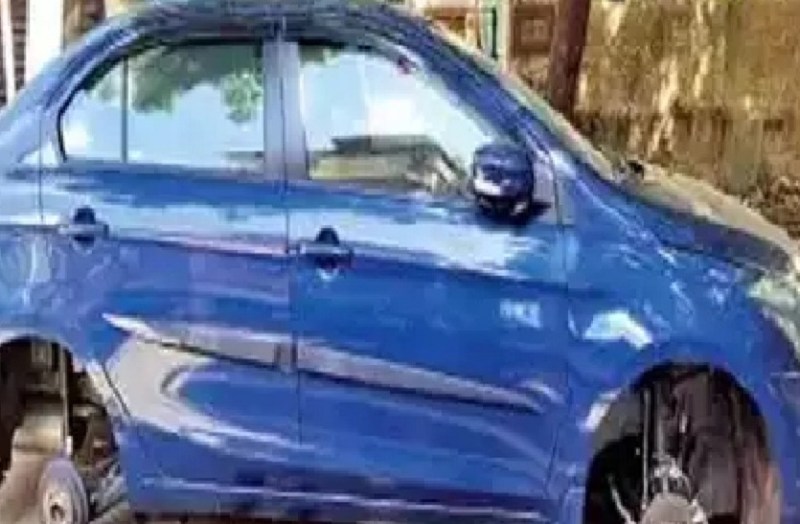 Thieves steal all four wheels of car in Chennai