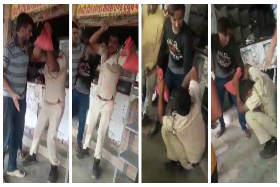 pali police constable beaten by people in jodhpur