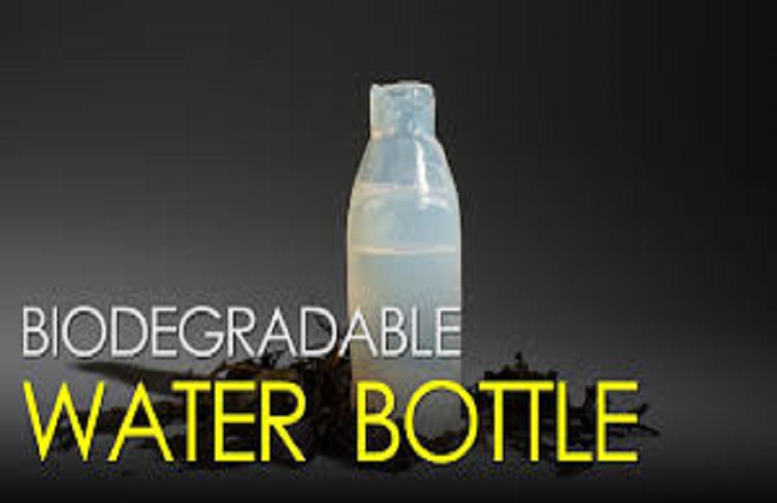 Passengers railway water in biodegradable bottle
