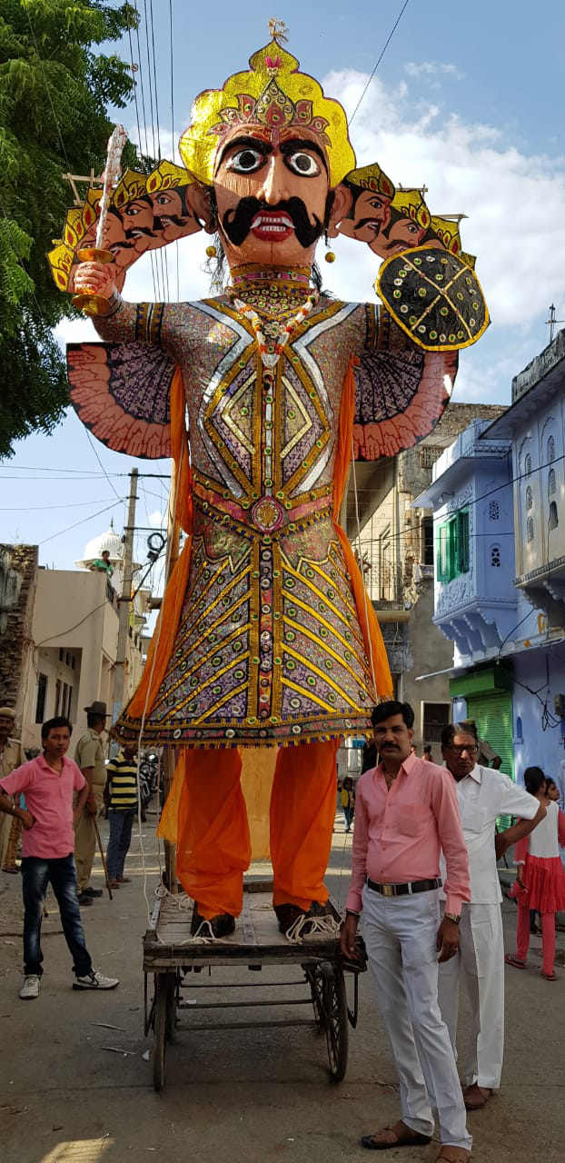 Ravana combustion takes place in the crematorium in Bhilwara