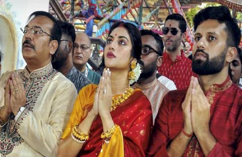 Dispute over TMC MP Nusrat Jahan involvement in Durga Puja
